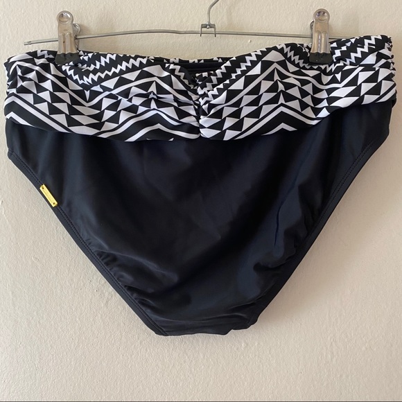 Ellen Tracy Bikini Print Bottom Black White Size 6 - Picture 2 of 6